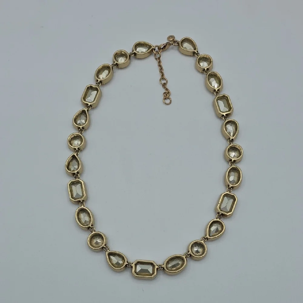 J. Crew Gold Necklace with Amber Stones